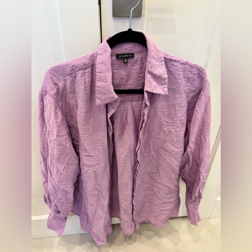 Wrinkle effect button down blouse. Made oversized. Super comfortable. Like new.